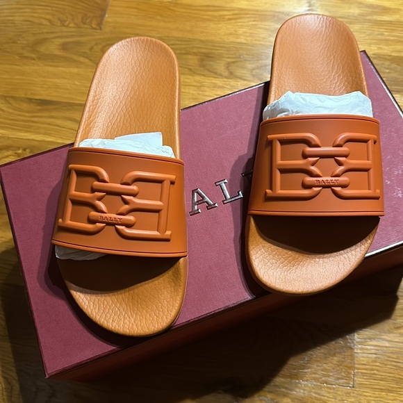 Bally - Men’s Slides - Orange / Mandarin - Size 8 (US) - NEW - Picture 1 of 12
